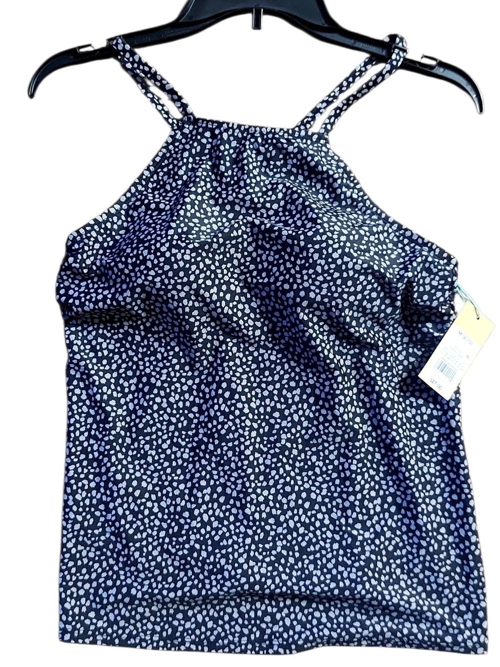 Kona Sol Black And Grey Halter-Style Tankini Top M 8/10